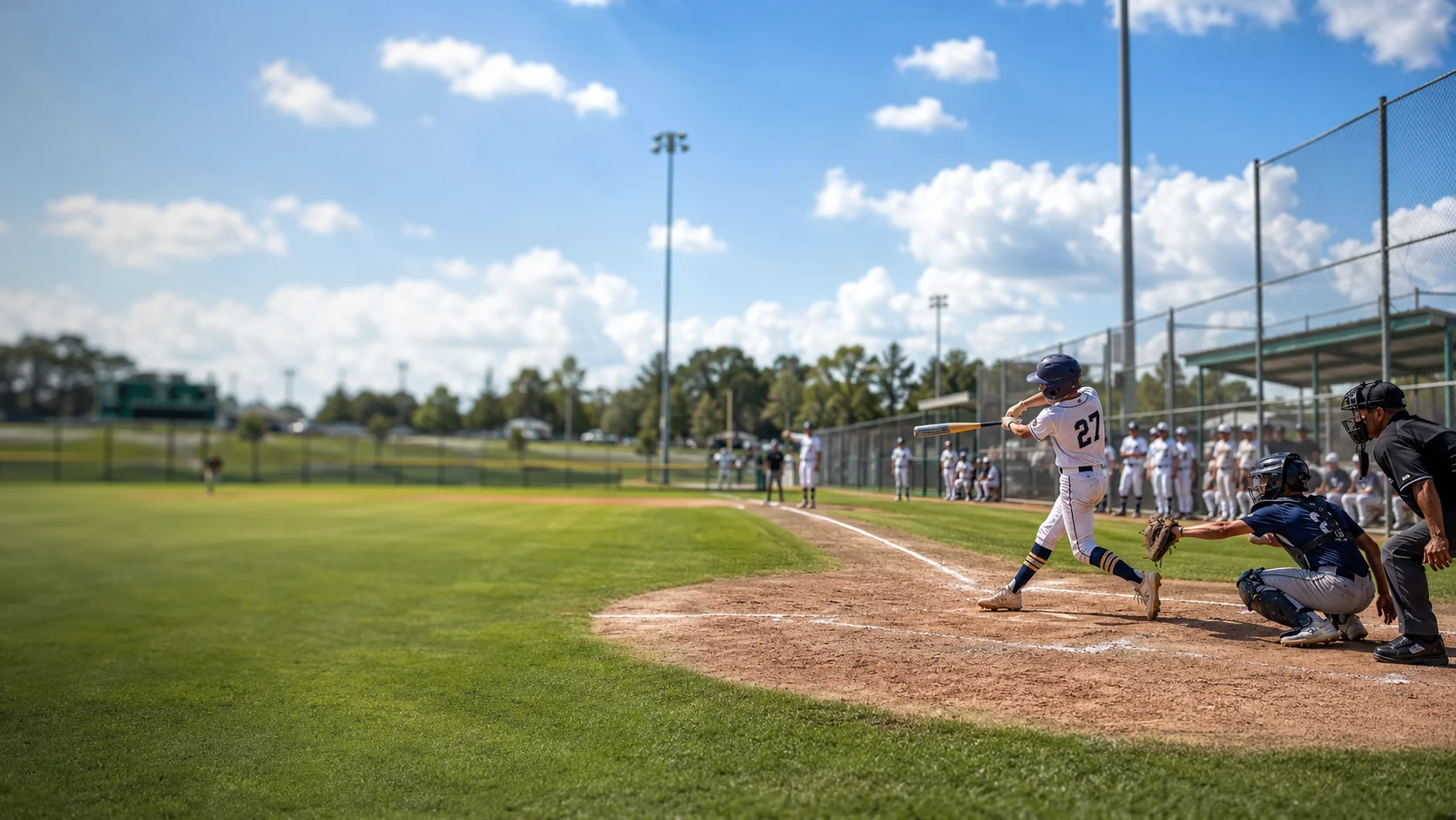 A youth baseball game at a DeLand parks and recreation field